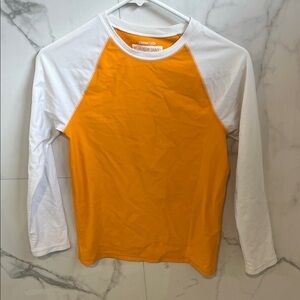 Crewcuts Kids Long Sleeve Orange and White Sun/ Shade long sleeve Tee